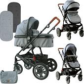 Универсальная коляска Lorelli Lora 2020 (2 в 1, grey lighthouse)