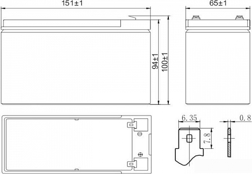 Аккумулятор для ИБП Delta HR 12-34W (12В/9 А·ч)