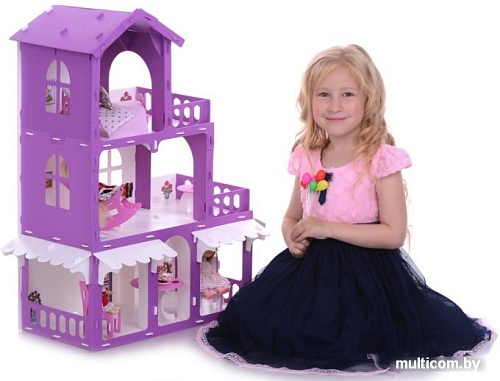 Krasatoys Дом Николь с мебелью 000287 (белый/сиреневый)