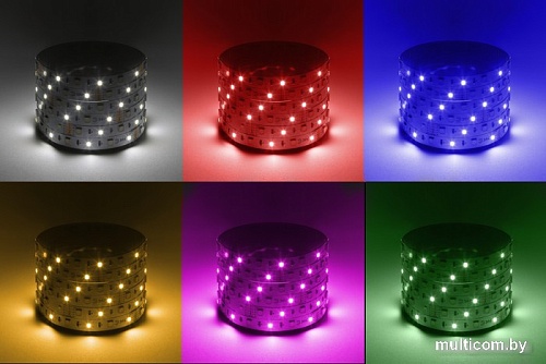 Светодиодная лента ЭРА LS5050 -14,4-60-12-RGB+W-IP20-1 year-5m RGB+холодный белый Б0059911