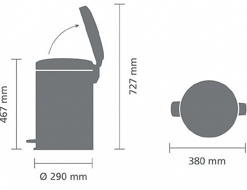 Brabantia Pedal Bin NewIcon 20 л (мятный металлик)