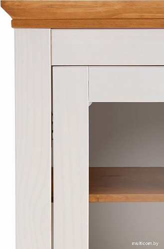 Шкаф-витрина Диприз Landhouse Д.30004.1 (сосна, белый/бейц отто)