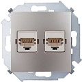 Розетка компьютерная Simon 1591593-034 (шампань)