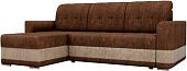 Угловой диван Mebelico Честер 61107 (левый, велюр, коричневый/бежевый)
