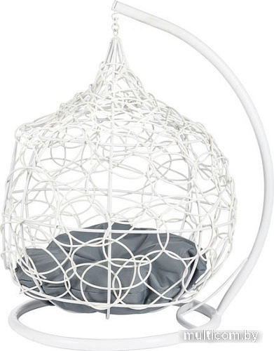 Подвесное кресло BiGarden кокон из искусственного ротанга (белый)