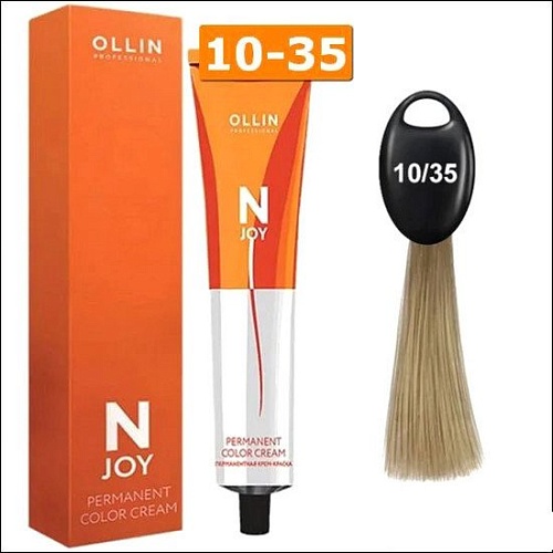 Крем-краска Ollin Professional N-Joy Color Cream 10/35 светл. блонд золотисто-махагон. 100 мл
