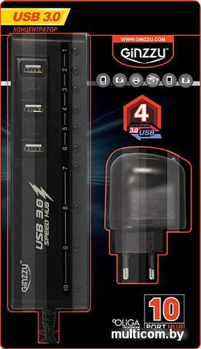 USB-хаб Ginzzu GR-380UAB