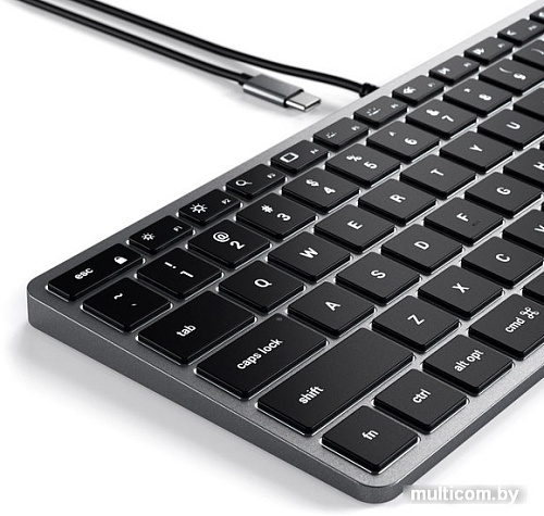 Клавиатура Satechi Slim W1 Wired Backlit Keyboard (серый космос, нет кириллицы)