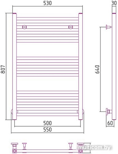 Полотенцесушитель Сунержа Модус 800x500 00-0250-8050