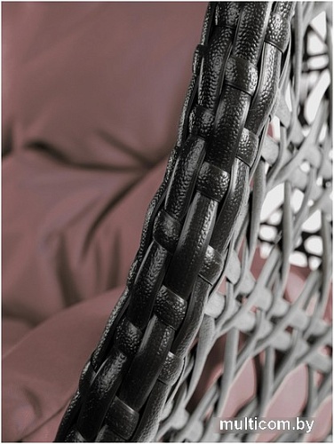 Подвесное кресло M-Group Для двоих Люкс 11510205 (коричневый ротанг/коричневая подушка)