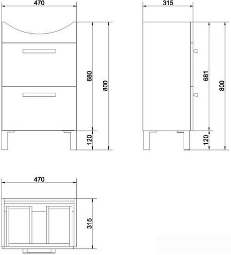 Cersanit Melar Тумба под умывальник [S614-002]
