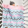 Плед Amarobaby Растем вместе. Зигзаг 85x95 (розовый/голубой)
