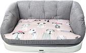 Лежак AntePrima Francine 86/FrancineGrey/1 (S, серый с собачками)