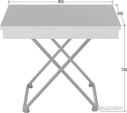 Стол-трансформер Калифорния мебель Андрэ Хром (белый)