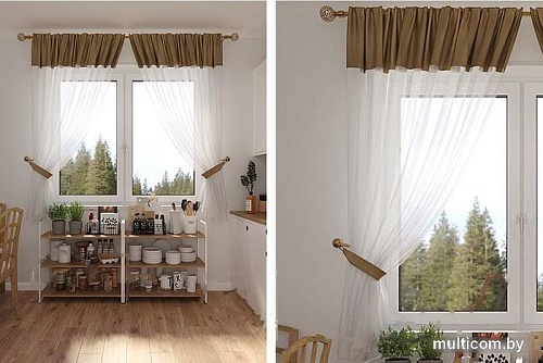 Комплект штор Legrand Софт-Вуаль 1.35x1.6 м 58091388 (2шт, латте)