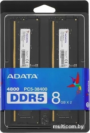 Оперативная память ADATA 2x8ГБ DDR5 4800 МГц AD5U48008G-DT