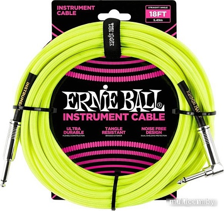Гитарный кабель Ernie Ball P06085 6.3 мм - 6.3 мм (5.49 м, неоновый желтый)