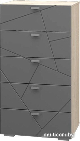 Комод MLK Скайлайн 5 ящ. (дуб сонома светлый/графит)