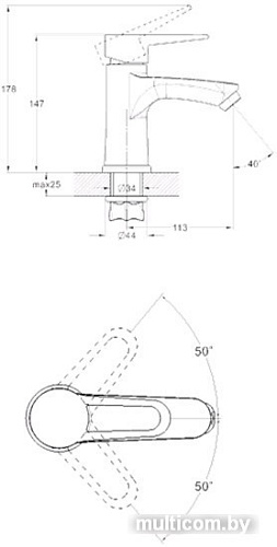 Смеситель G.Lauf NUD1-A045YB (черный)