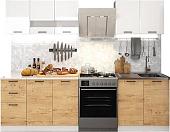 Готовая кухня ДСВ Дуся 2.0 (белый бриллиант/дуб бунратти)