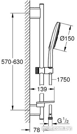 Душевой гарнитур Grohe Rainshower SmartActive 150 26592LS0