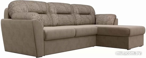 Угловой диван Лига диванов Бостон 100537 (коричневый с цветами)