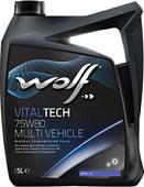 Трансмиссионное масло Wolf VitalTech 75W-80 Multi Vehicle 5л