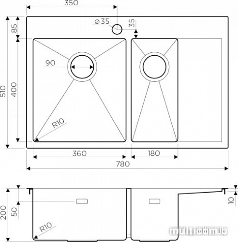 Кухонная мойка Omoikiri Akisame 78-2 IN-L