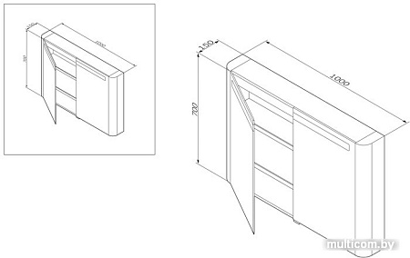 AM.PM Зеркальный шкаф с подсветкой Sensation M30MCX1001BG