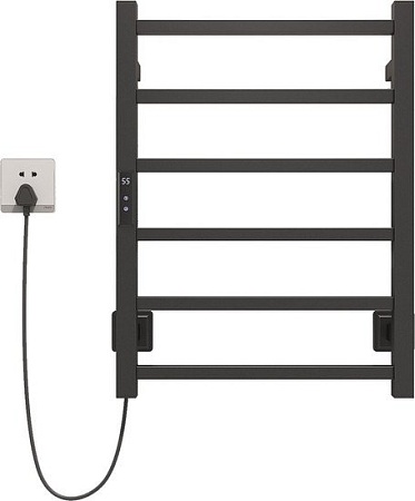 Полотенцесушитель Maxonor PL-TRE02-45-6-7 (черный, подключение слева)