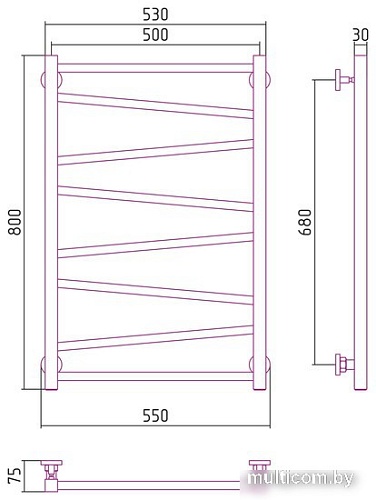 Полотенцесушитель Сунержа Сирокко 800х500 071-0253-8050