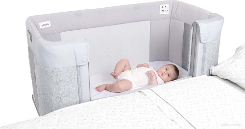 Приставная детская кроватка Chicco Next2Me Forever (ash grey cross coll)