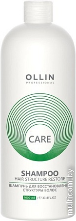 Шампунь Ollin Professional Care Shampoo для восстановления структуры волос 1 л