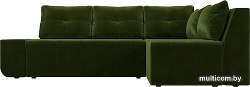 Угловой диван Mebelico Амадэус 109692 (правый, микровельвет, зеленый)