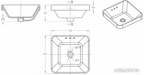 Умывальник Bravat C22327W-ENG