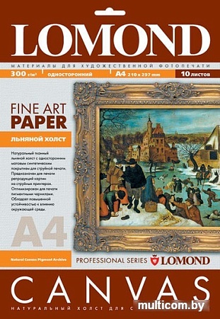 Холст Lomond Natural Canvas Dye A4 300 г/м2 10л (0908411)