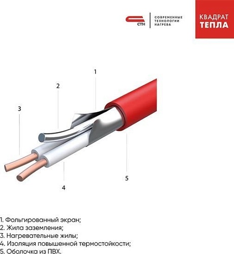 Нагревательный кабель СТН КС-2000 111 м 1998 Вт