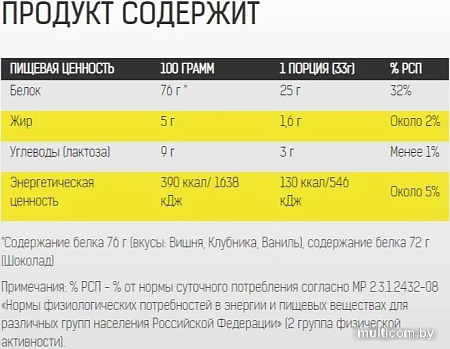 Протеин Binasport WPC 80 (1300г, манго/маракуйя)