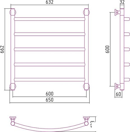 Полотенцесушитель Сунержа Галант+ 600x600 00-0200-6060