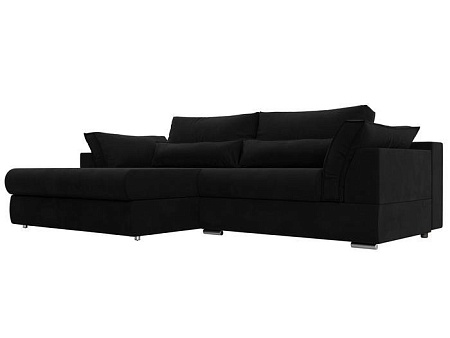 Угловой диван Mebelico Пекин 115415L (левый, микровельвет, черный)