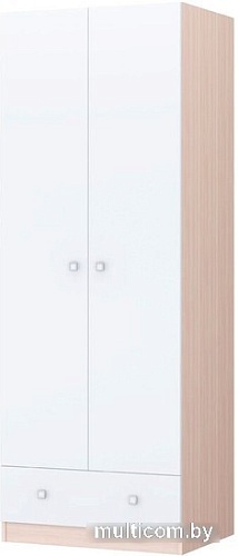 Шкаф распашной Polini Kids Simple двухсекционный с ящиком 0001302.161 (дуб пастельный/белый)