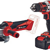 Einhell TE-TK 18/2 Li Kit CD+AG 4257240 (шуруповерт, УШМ, 1 АКБ, сумка, набор оснастки)