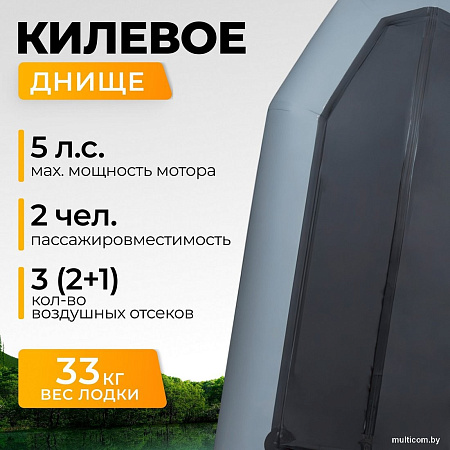 Моторно-гребная лодка BarrakuDA BR-2900 Киль (серый)