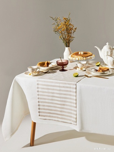 Дорожка на стол Этель Soprano 10494019 (белый/серый)