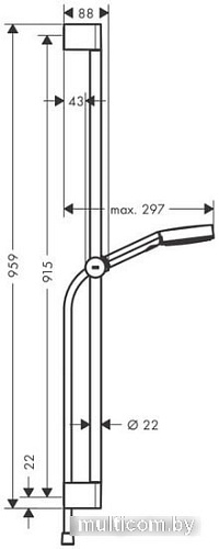 Душевой гарнитур Hansgrohe Pulsify Select 105 3jet Relaxation 24170670 (черный матовый)