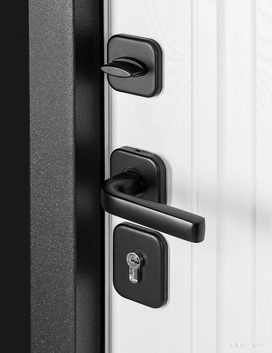 Металлическая дверь Guard MG75 МДФ/МДФ 87х205 левая (серый/белый ясень)