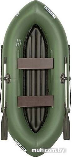 Гребная лодка Лоцман Турист ЛТ-300 ВНД (зеленый)