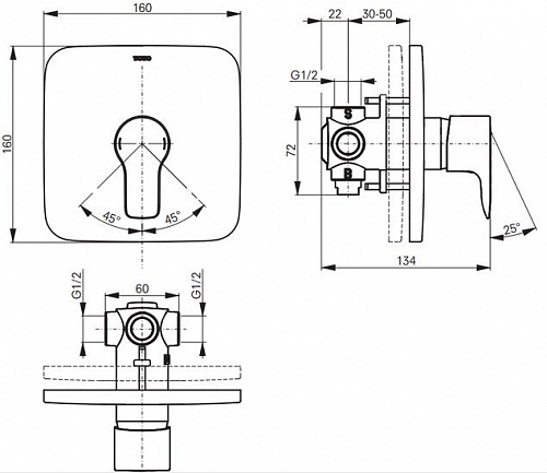 Смеситель Toto VB10055C