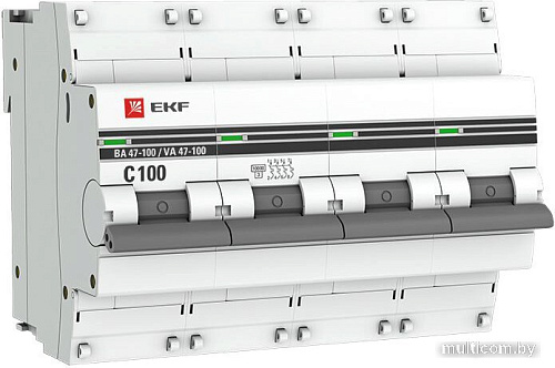 EKF PROxima ВА 47-100 4P 100А (C) 10kA mcb47100-4-100C-pro