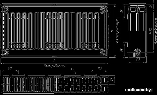 Стальной панельный радиатор Лидея ЛК 22-504 тип 22 500x400